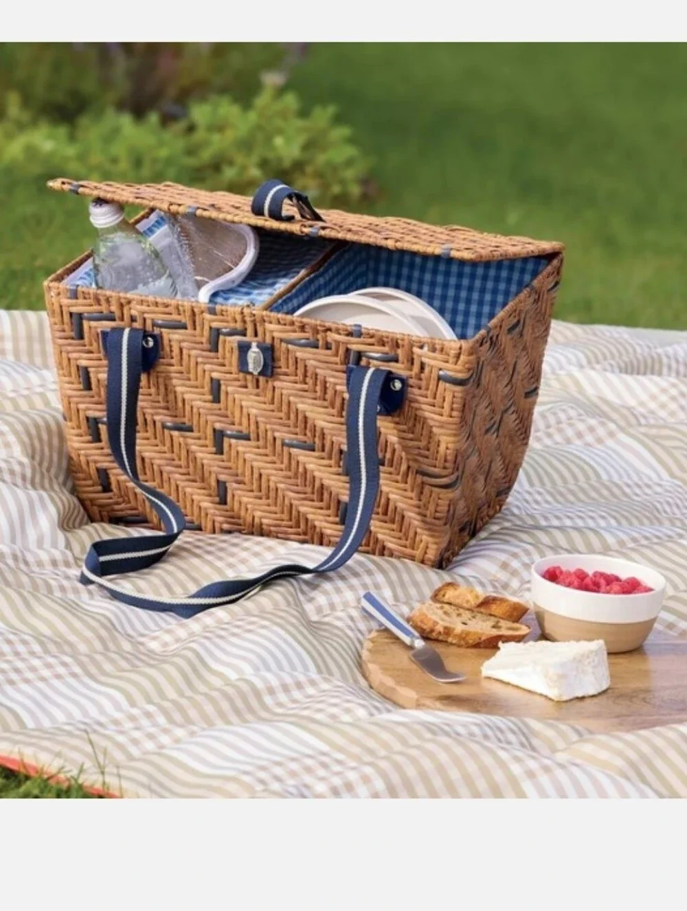 Woven Picnic Basket Light Brown - Hearth & Hand Magnolia